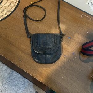 Lucky Brand Black Braided Flap Crossbody Bag